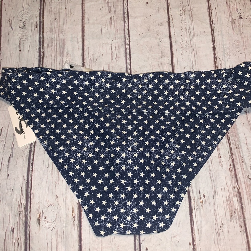 WeWoreWhat “Annie” distressed stars patriotic swim bottoms L nwt! - Picture 3 of 3